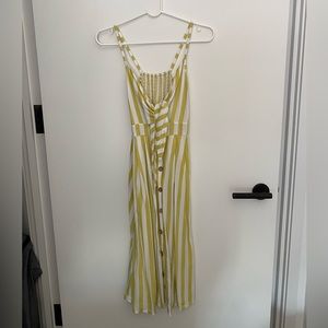 Yellow White Striped Tie Knot Dress